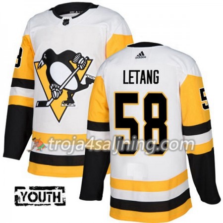 Pittsburgh Penguins tröja Kris Letang 58 Vit 2017-2018 Adidas Authentic - NHL Tröjor Barn